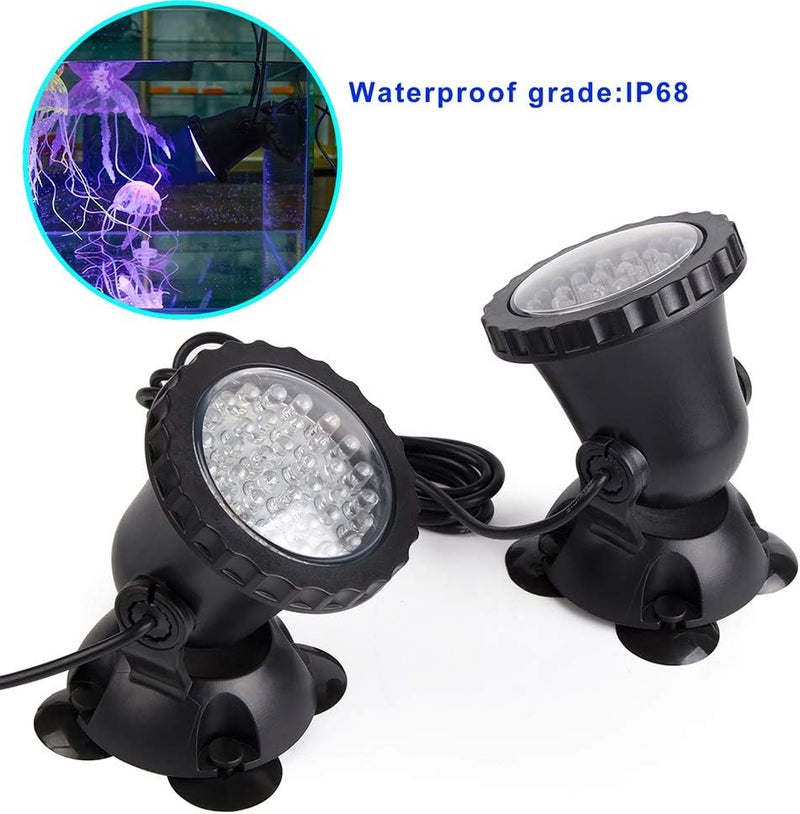 SHOYO Pond Lights Color Changing Spotlights, Underwater Fountain Lights IP68 Waterproof RGB Memory Dim Adjustable Submersible for Outdoor Waterfall Pond Fountain Pool, 2 in Set - Image 3